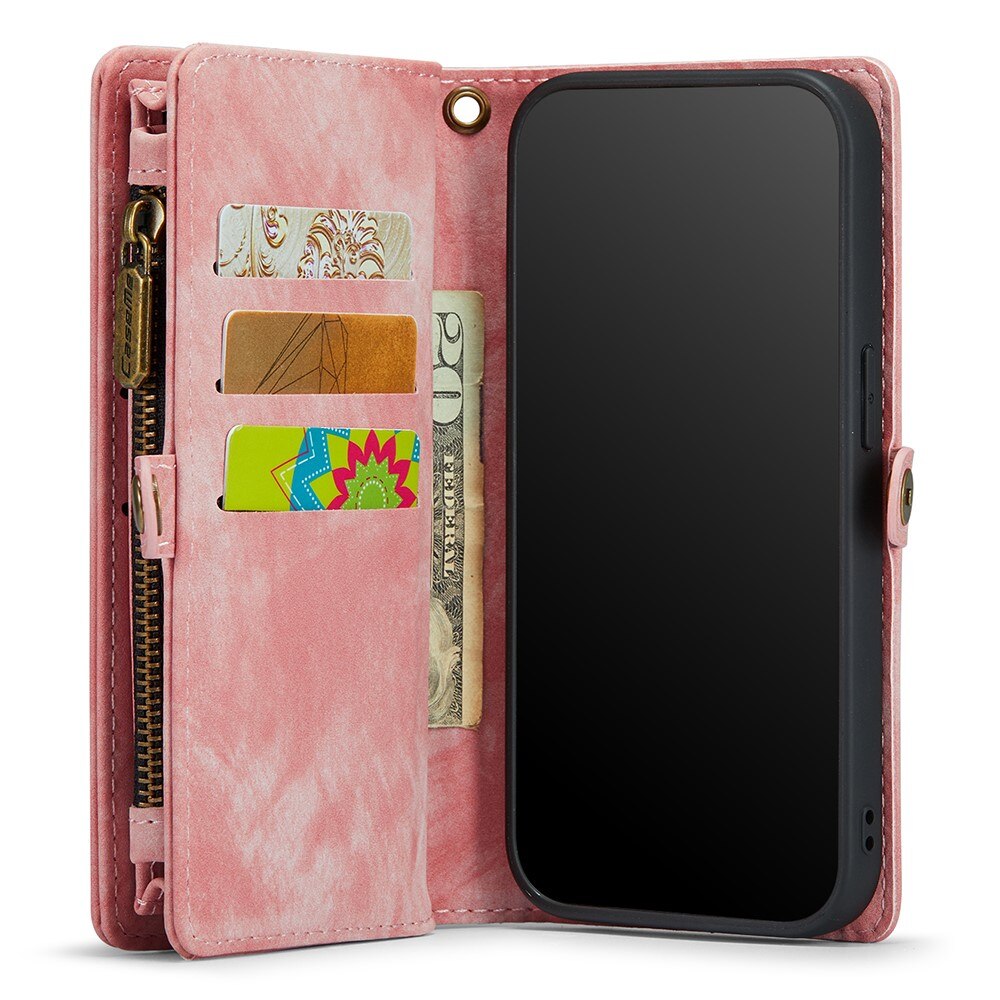 Multi-slot Portemonnaie-Hülle iPhone Xr Rosa