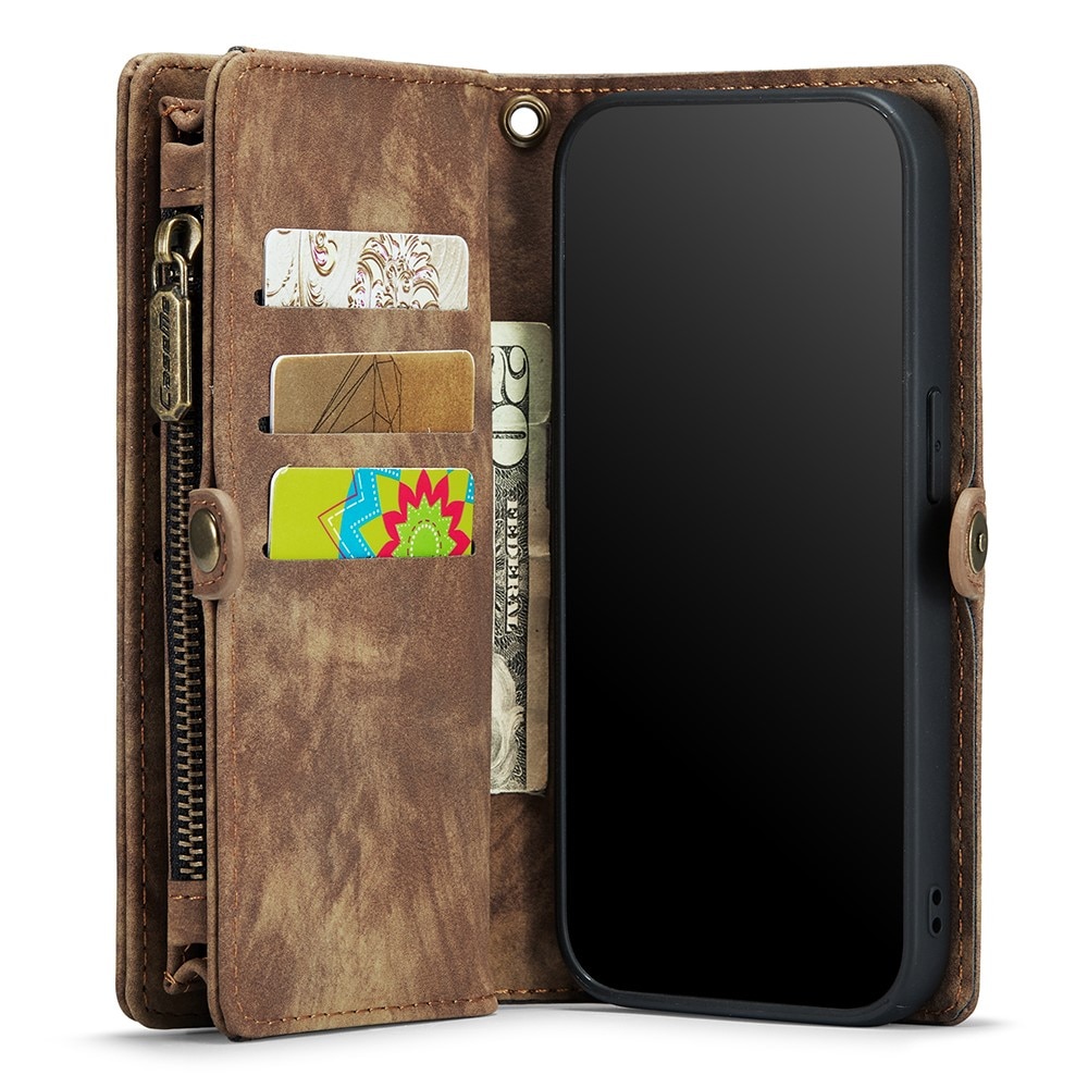 Multi-slot Portemonnaie-Hülle iPhone Xs Max Braun