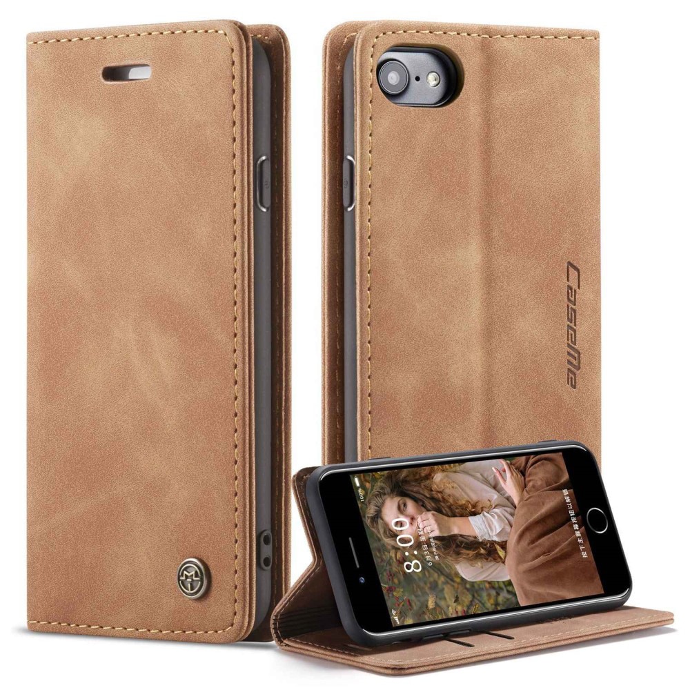 Slim Portemonnaie-Hülle iPhone 7 cognac