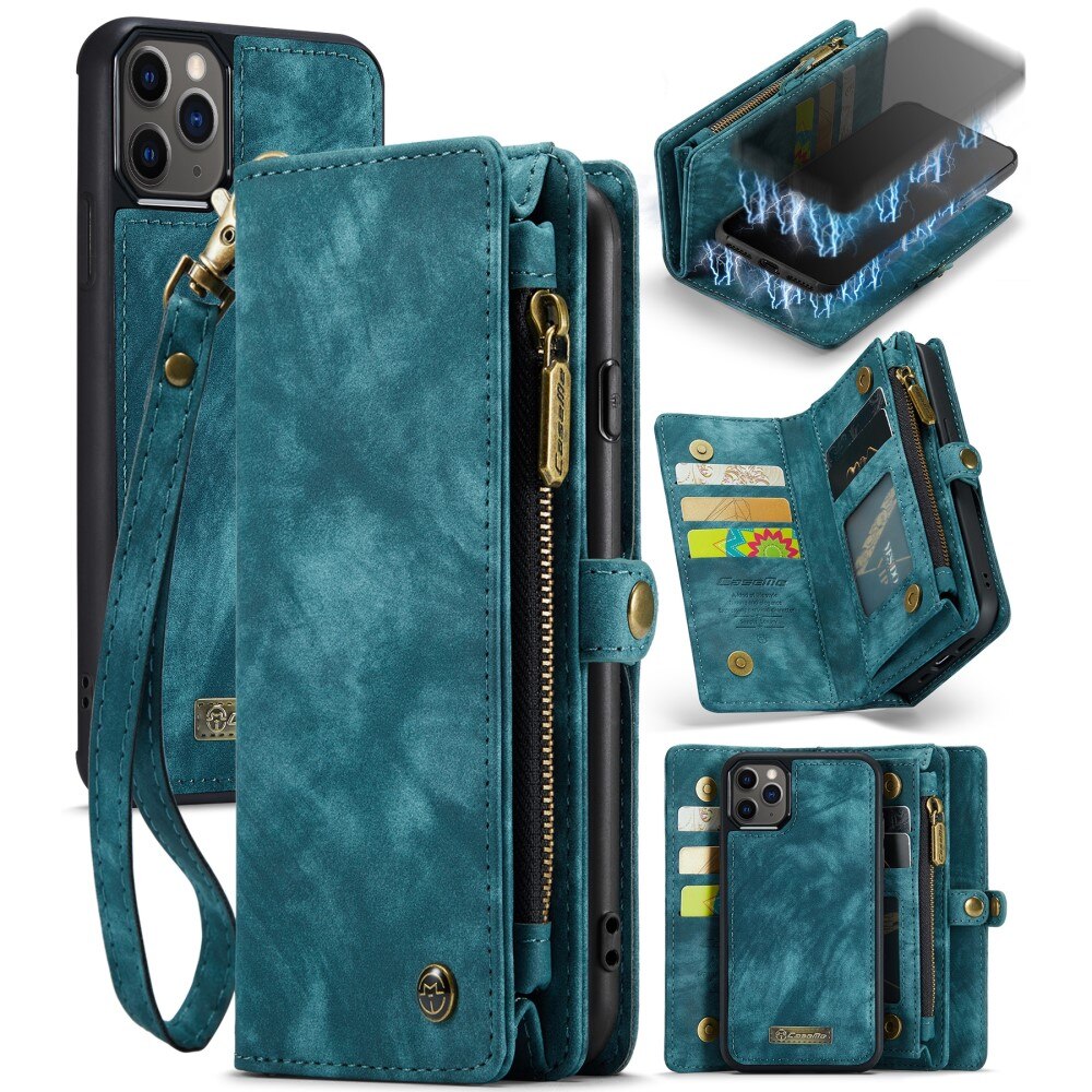 Multi-slot Portemonnaie-Hülle iPhone 11 Pro Max Blau