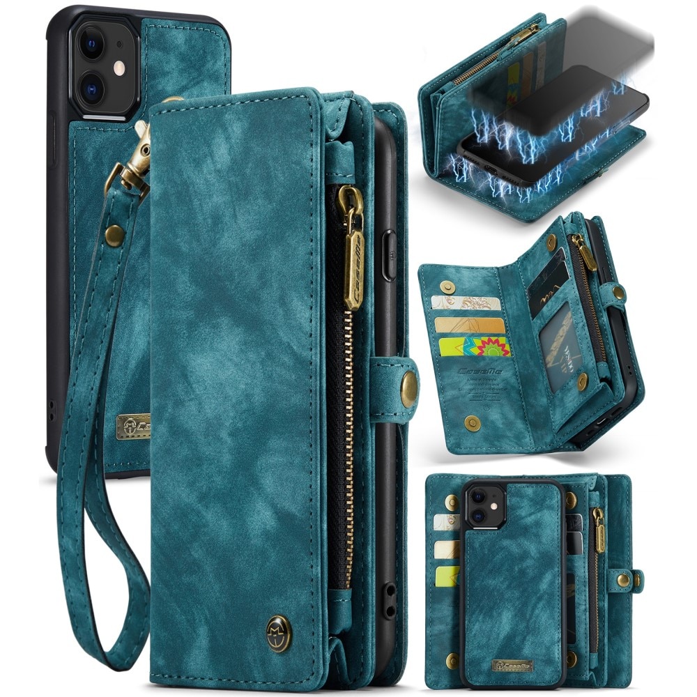 Multi-slot Portemonnaie-Hülle iPhone 11 Blau