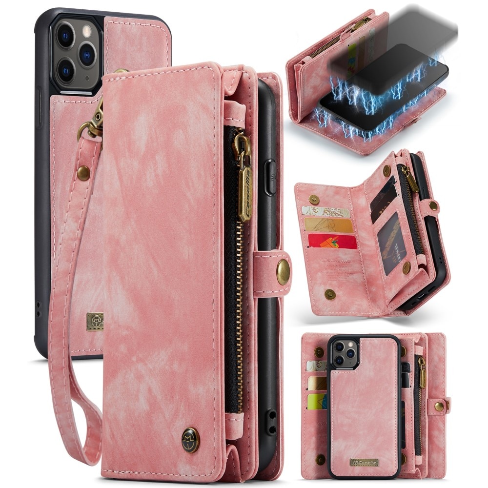 Multi-slot Portemonnaie-Hülle iPhone 11 Pro rosa