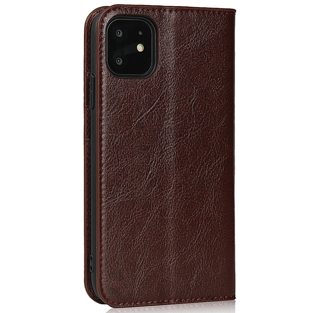 iPhone 11 Handytasche aus Echtem Leder dunkelbraun