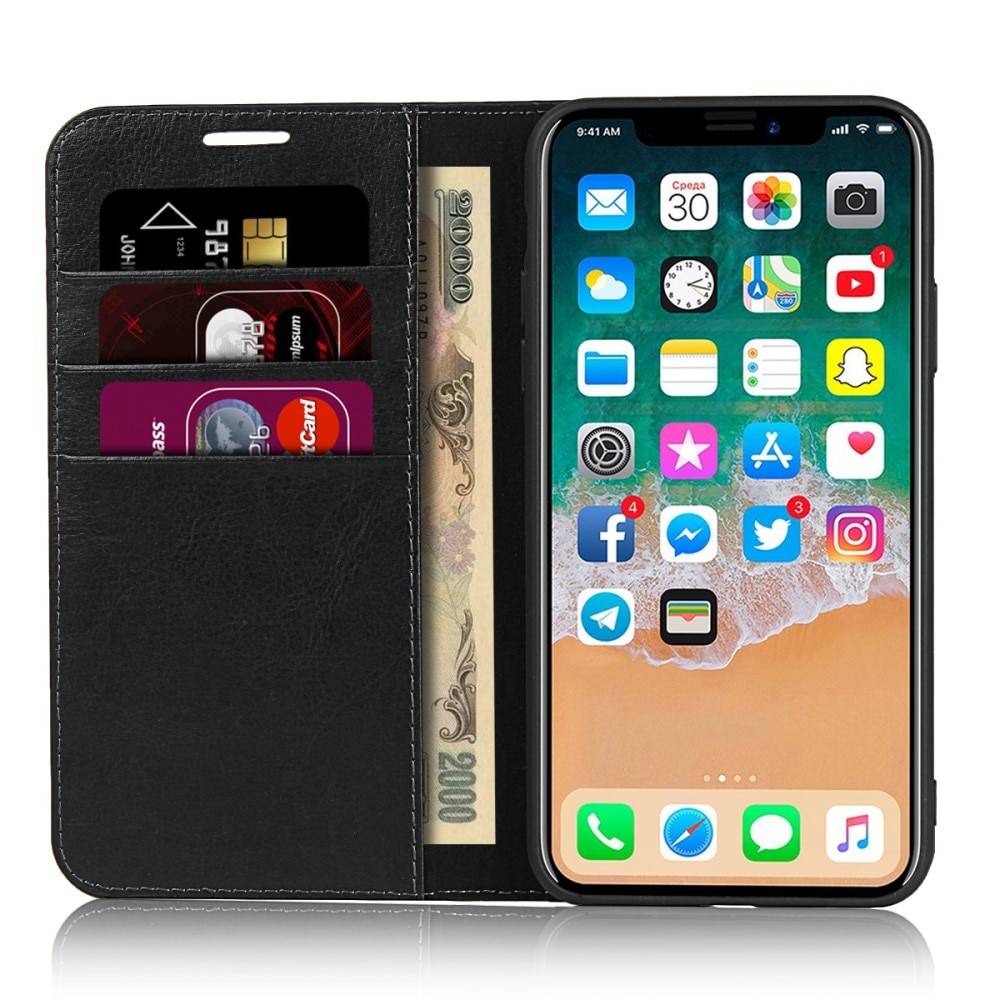 iPhone 11 Pro Handytasche aus Echtem Leder schwarz