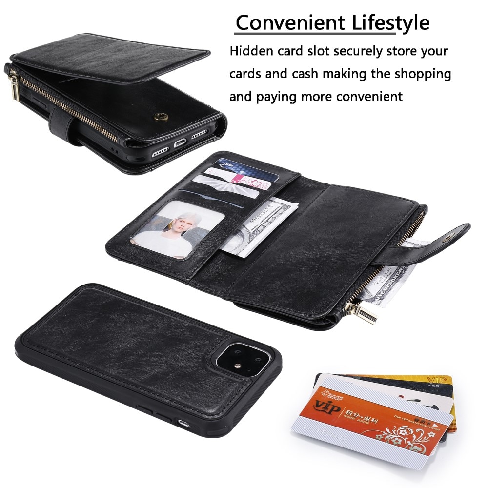 iPhone 11 Magnet Leather Multi-Wallet schwarz