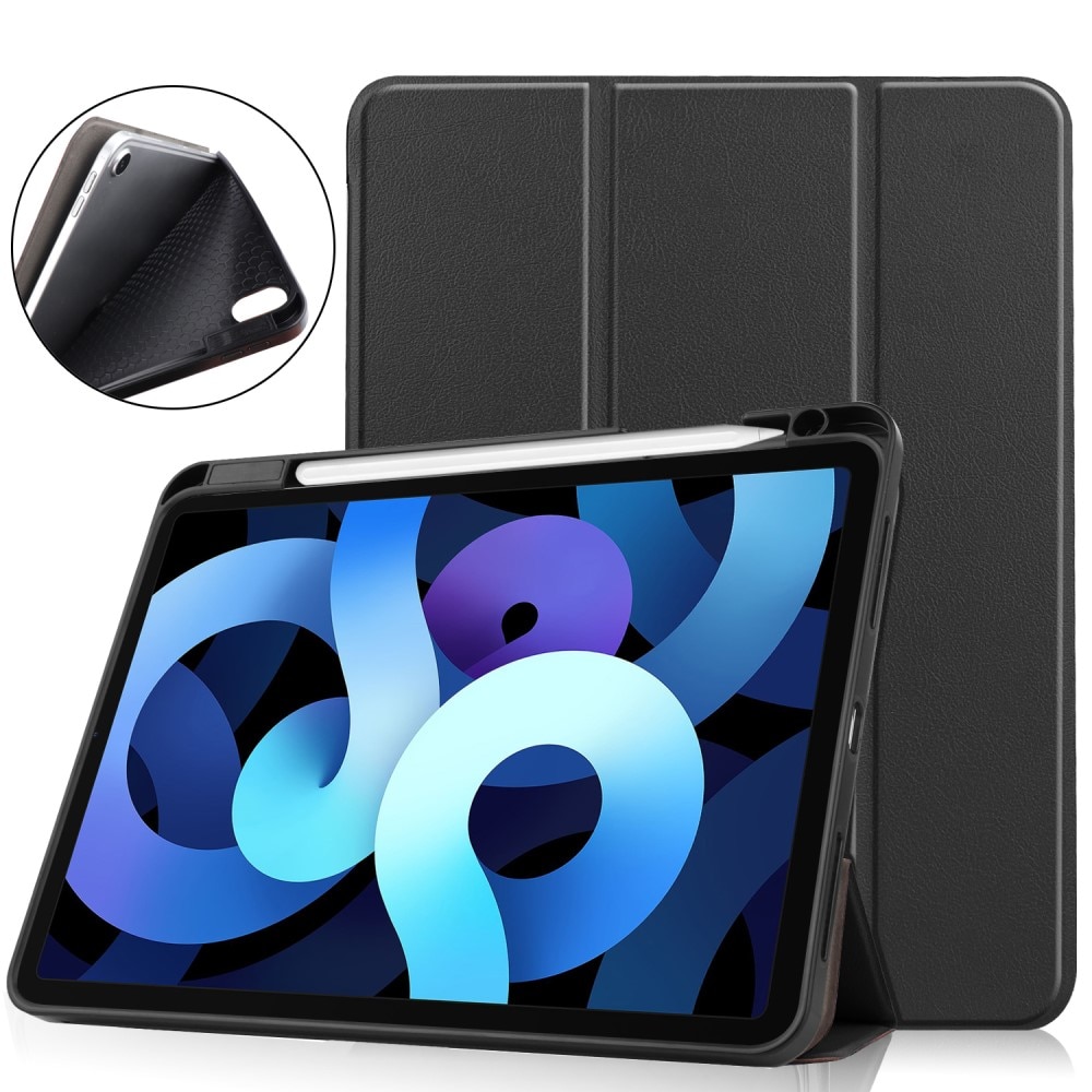 iPad Air 10.9 5th Gen (2022) Tri-Fold Case Schutzhülle mit Touchpen-Halter schwarz