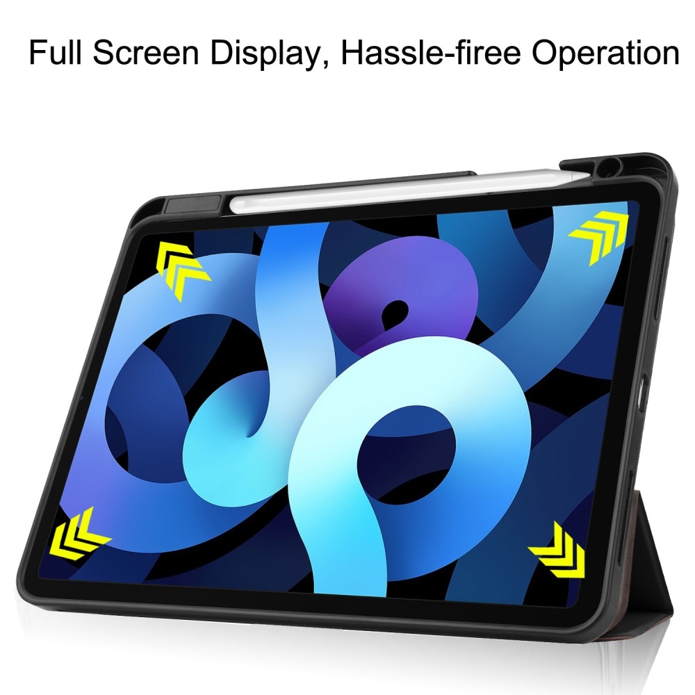 iPad Air 10.9 4th Gen (2020) Tri-Fold Case Schutzhülle mit Touchpen-Halter schwarz