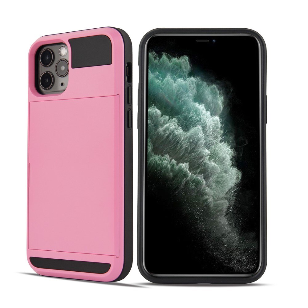 iPhone 12/12 Pro Handyhülle mit Kartenhalter rosa