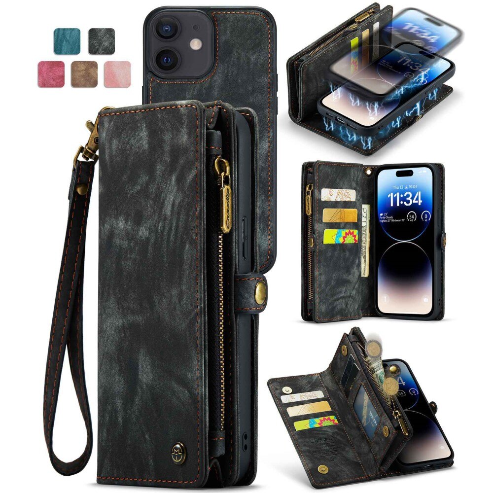 Multi-slot Portemonnaie-Hülle iPhone 12/12 Pro Grau