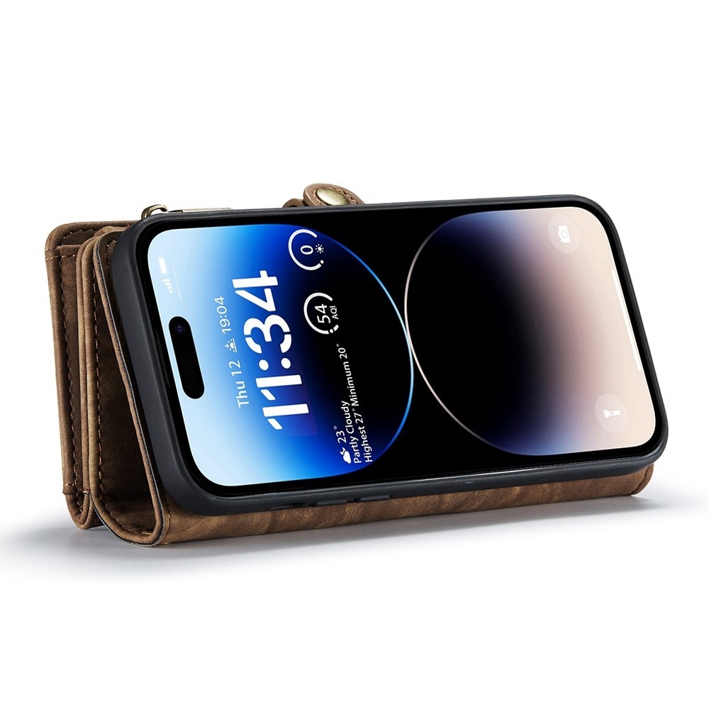 Multi-slot Portemonnaie-Hülle iPhone 12/12 Pro Braun
