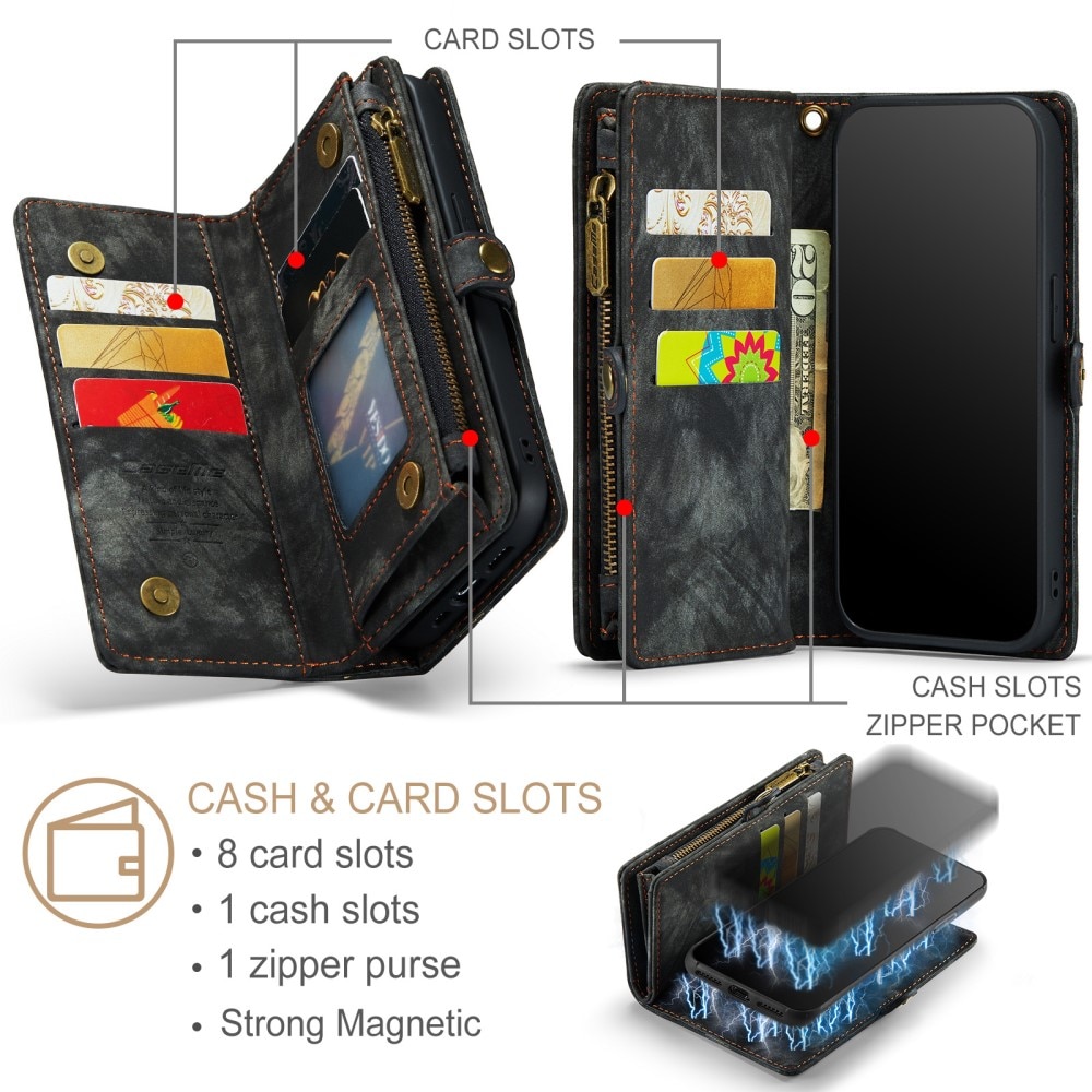 Multi-slot Portemonnaie-Hülle iPhone 12 Mini Grau