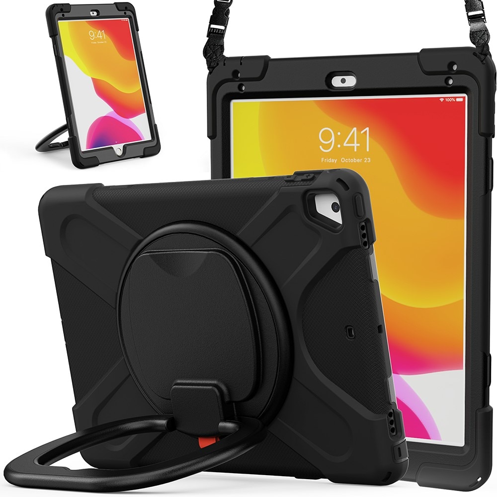 iPad Air 9.7 1st Gen (2013) Hybridhülle mit Ständer und Schultergurt schwarz