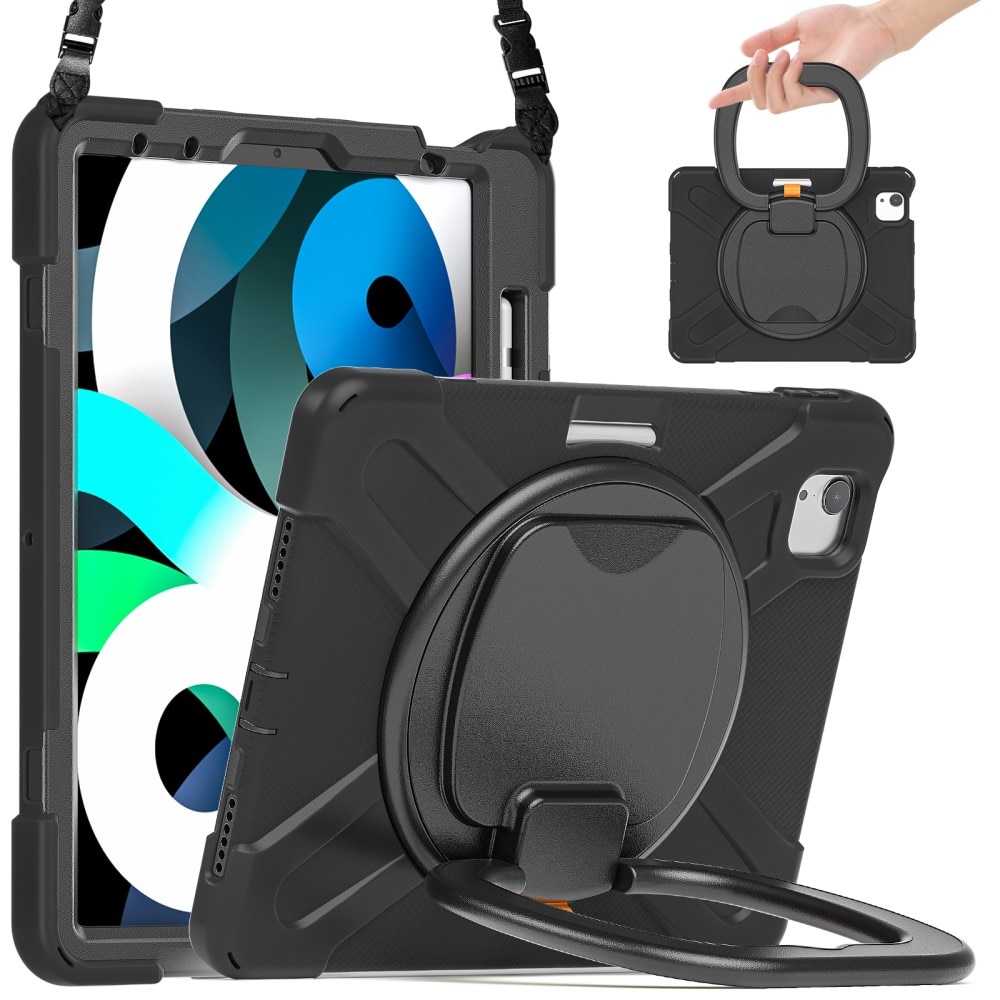 iPad Pro 11 3rd Gen (2021) Hybridhülle mit Ständer und Schultergurt schwarz
