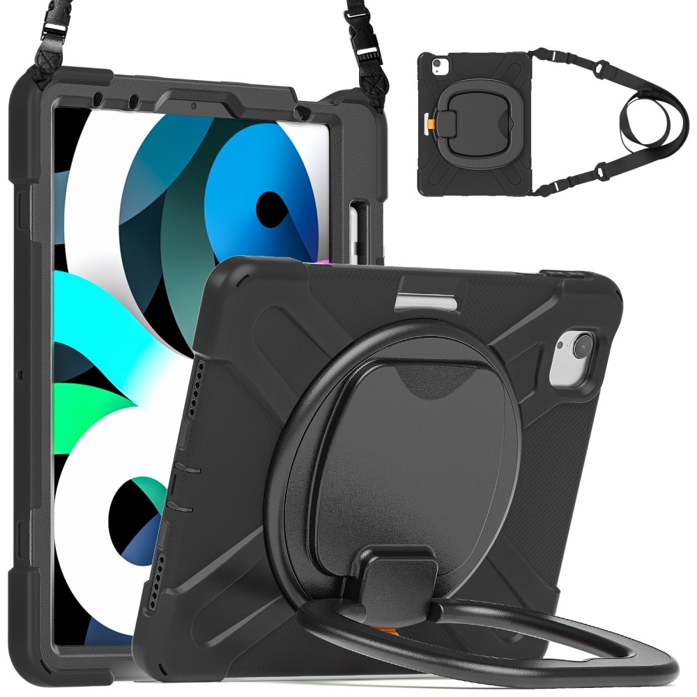 iPad Pro 11 3rd Gen (2021) Hybridhülle mit Ständer und Schultergurt schwarz