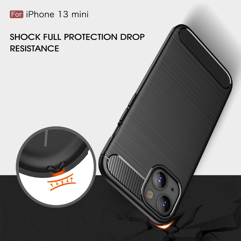 Apple iPhone 13 Mini Hülle TPU Brushed Schwarz