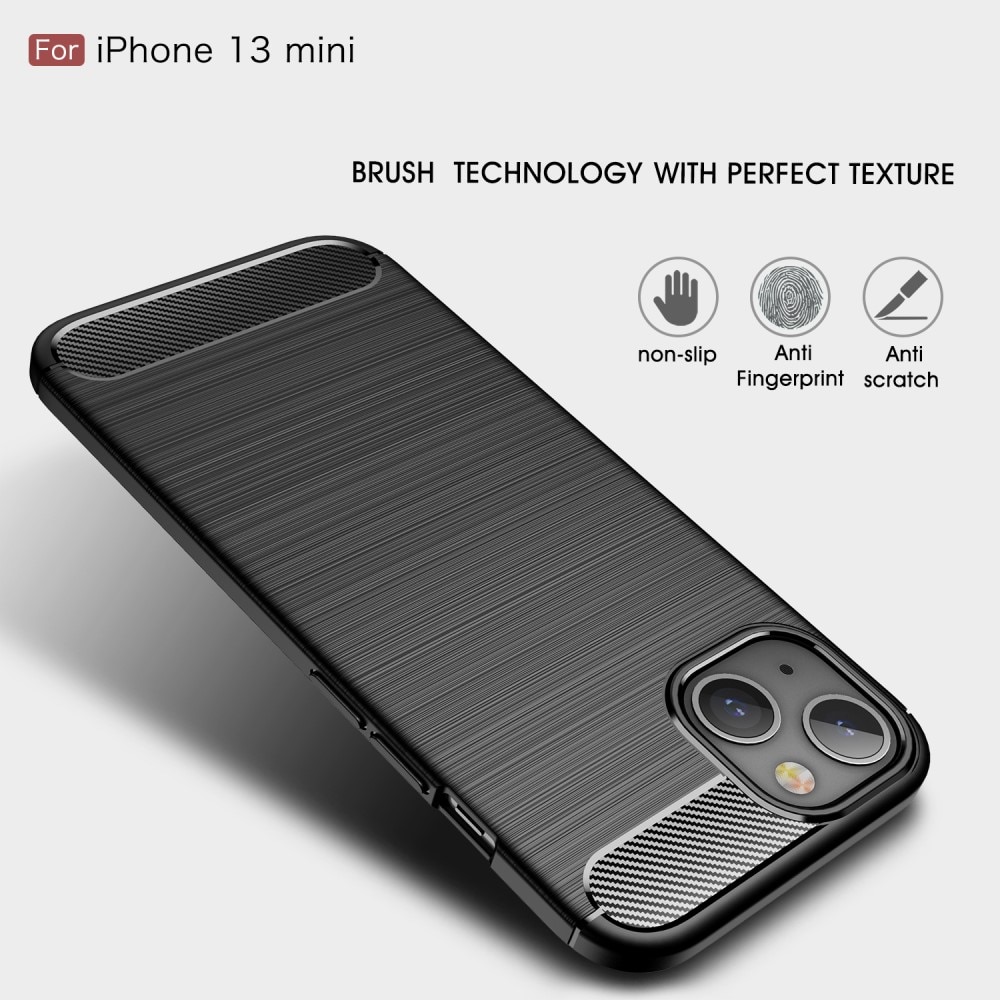 Apple iPhone 13 Mini Hülle TPU Brushed Schwarz