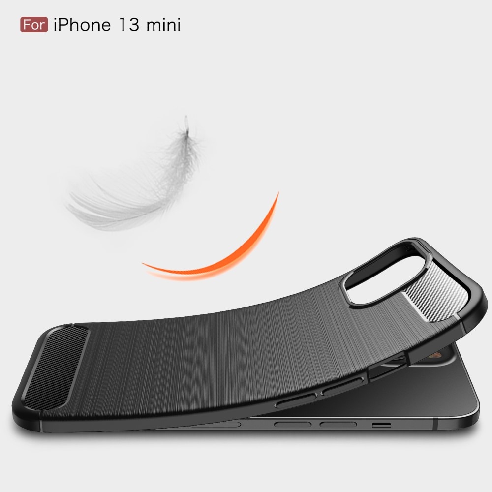 Apple iPhone 13 Mini Hülle TPU Brushed Schwarz