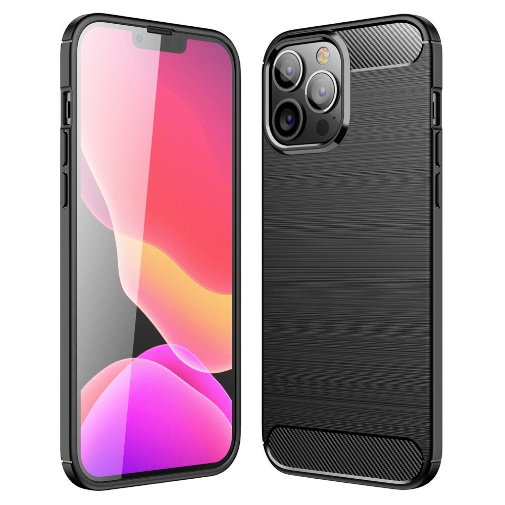 Apple iPhone 13 Pro Max Hülle TPU Brushed Schwarz