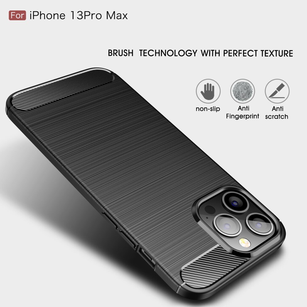 Apple iPhone 13 Pro Max Hülle TPU Brushed Schwarz