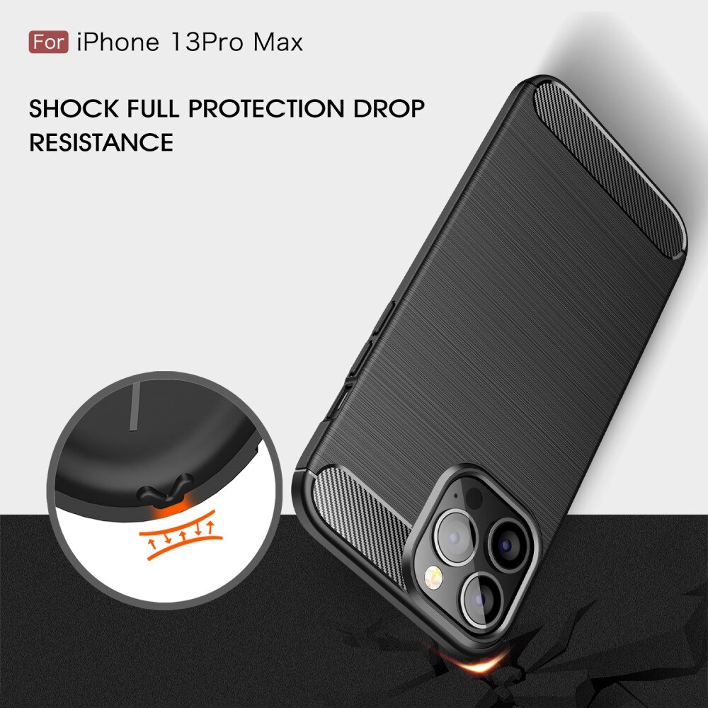 Apple iPhone 13 Pro Max Hülle TPU Brushed Schwarz
