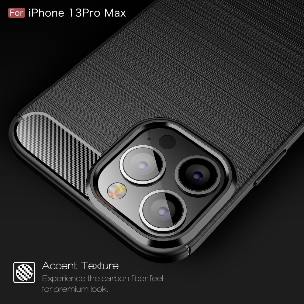 Apple iPhone 13 Pro Max Hülle TPU Brushed Schwarz