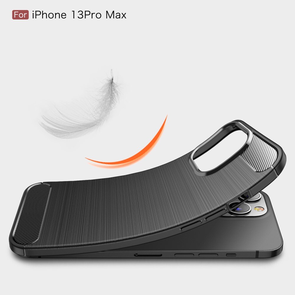 Apple iPhone 13 Pro Max Hülle TPU Brushed Schwarz