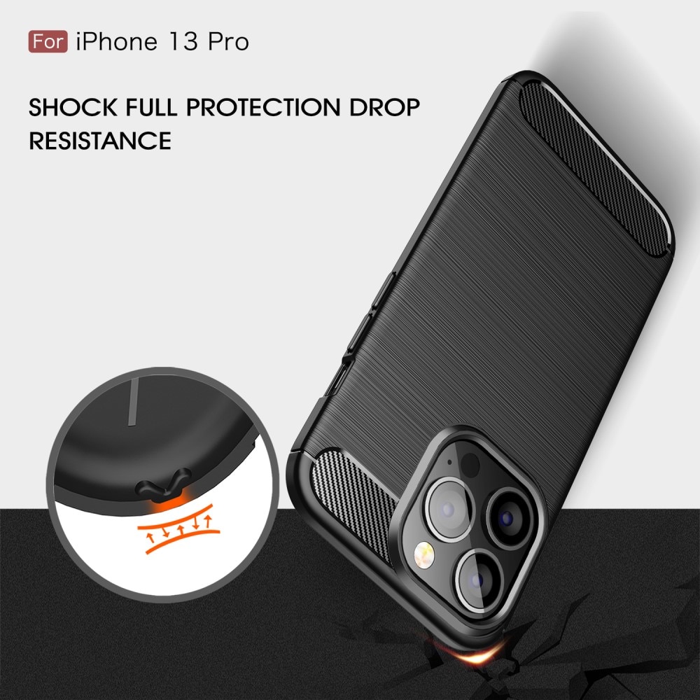 iPhone 13 Pro Hülle TPU Brushed Schwarz