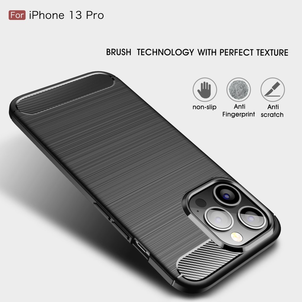 iPhone 13 Pro Hülle TPU Brushed Schwarz