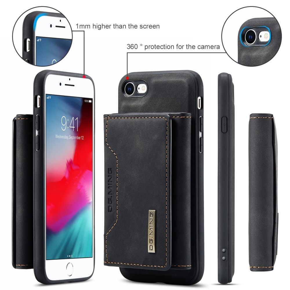 Magnetic Card Slot Case iPhone SE 2022 Schwarz