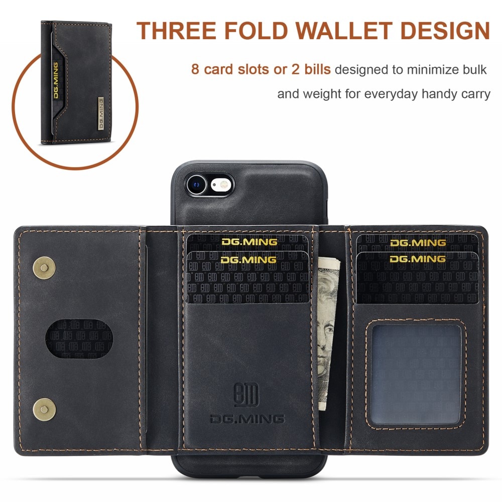 Magnetic Card Slot Case iPhone SE 2022 Schwarz