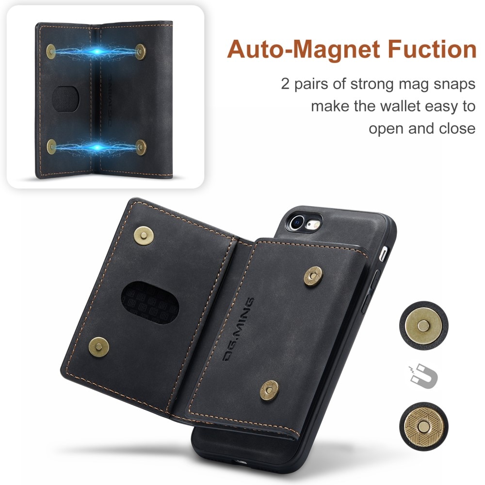 Magnetic Card Slot Case iPhone SE 2022 Schwarz