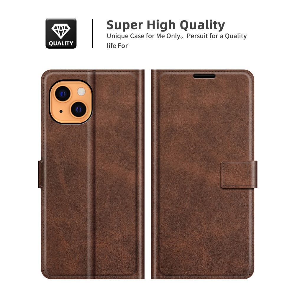 iPhone 13 Mini Leather Wallet Brown