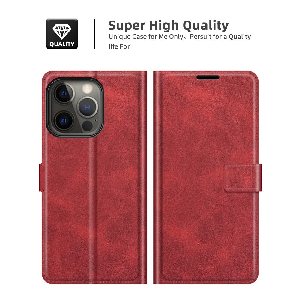 iPhone 13 Pro Max Leather Wallet Red