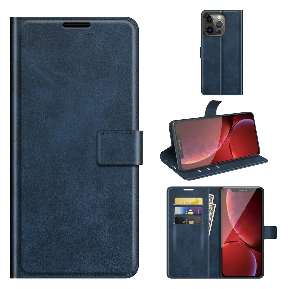 iPhone 13 Pro Max Leather Wallet Blue