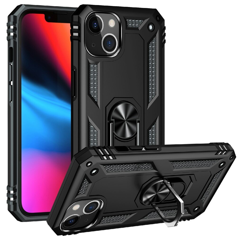 iPhone 13 Hybrid-Hülle Tech Ring Schwarz