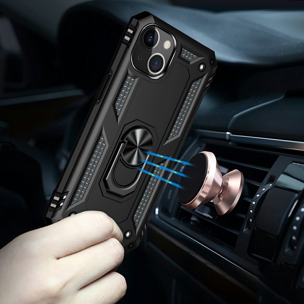 iPhone 13 Hybrid-Hülle Tech Ring Schwarz