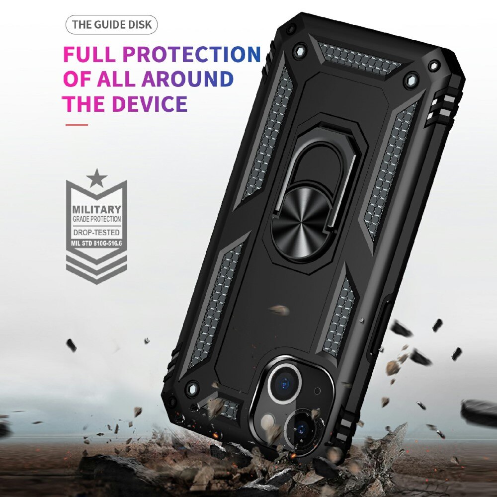 iPhone 13 Hybrid-Hülle Tech Ring Schwarz