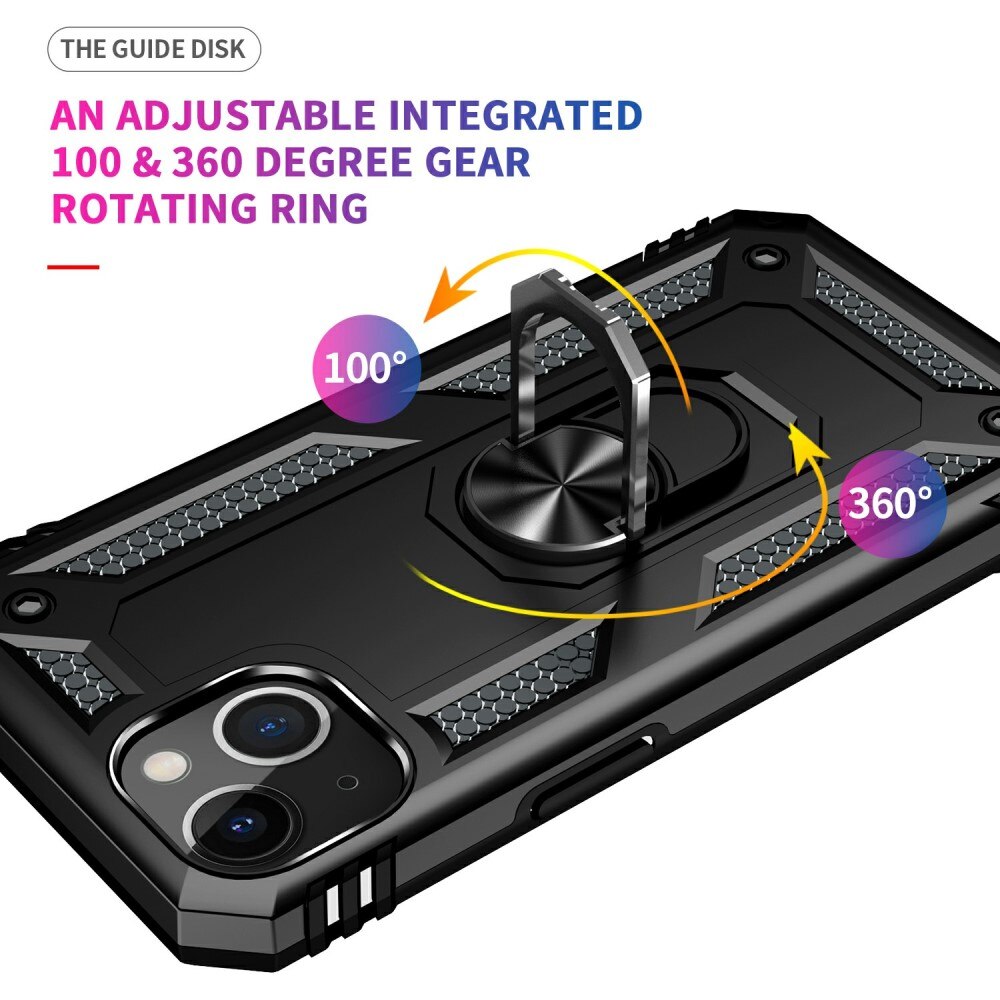 iPhone 13 Hybrid-Hülle Tech Ring Schwarz