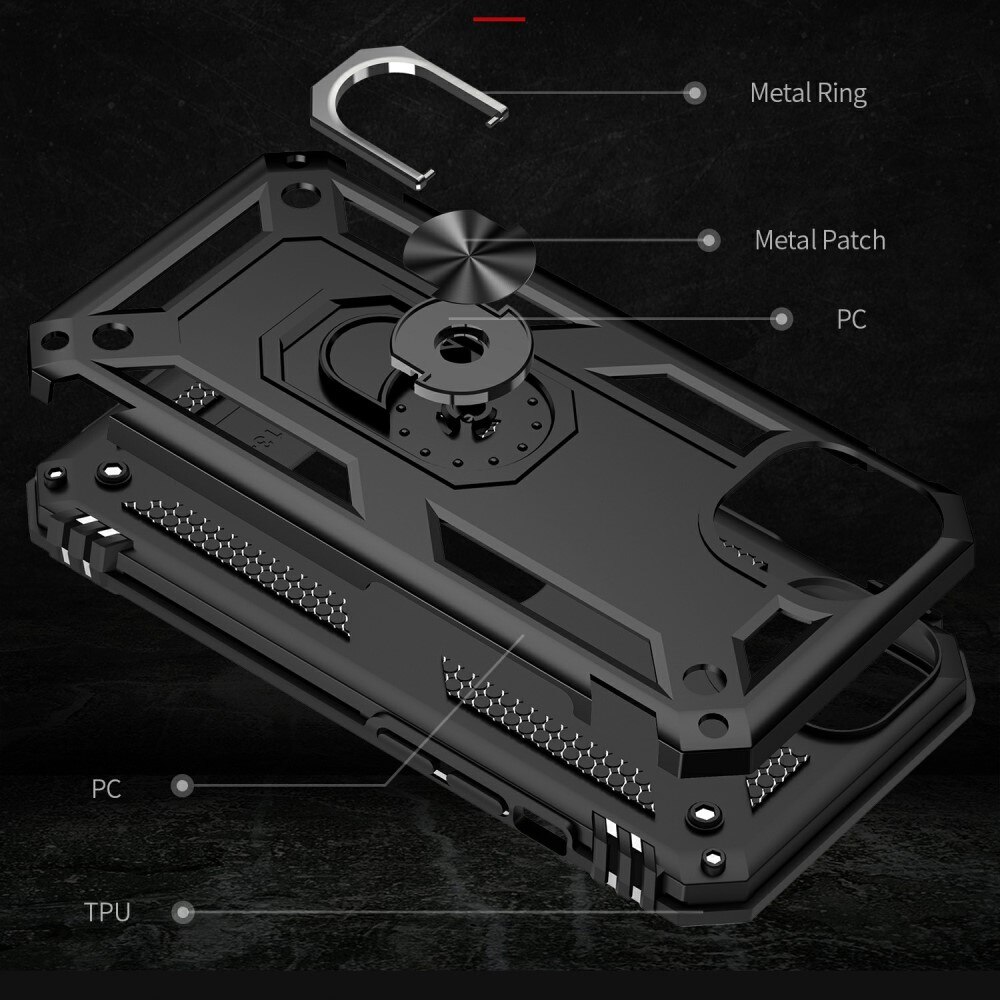 iPhone 13 Hybrid-Hülle Tech Ring Schwarz