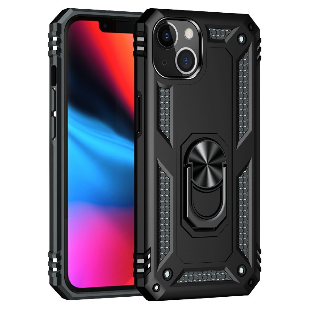 iPhone 13 Hybrid-Hülle Tech Ring Schwarz