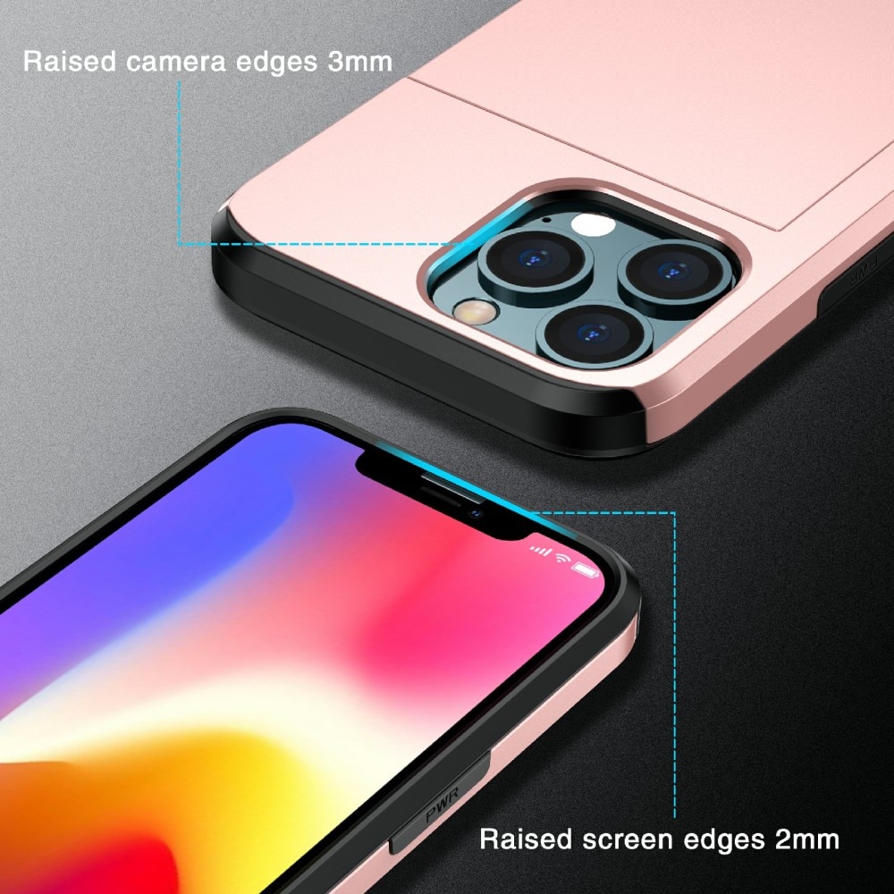 iPhone 13 Pro Handyhülle mit Kartenhalter rosa