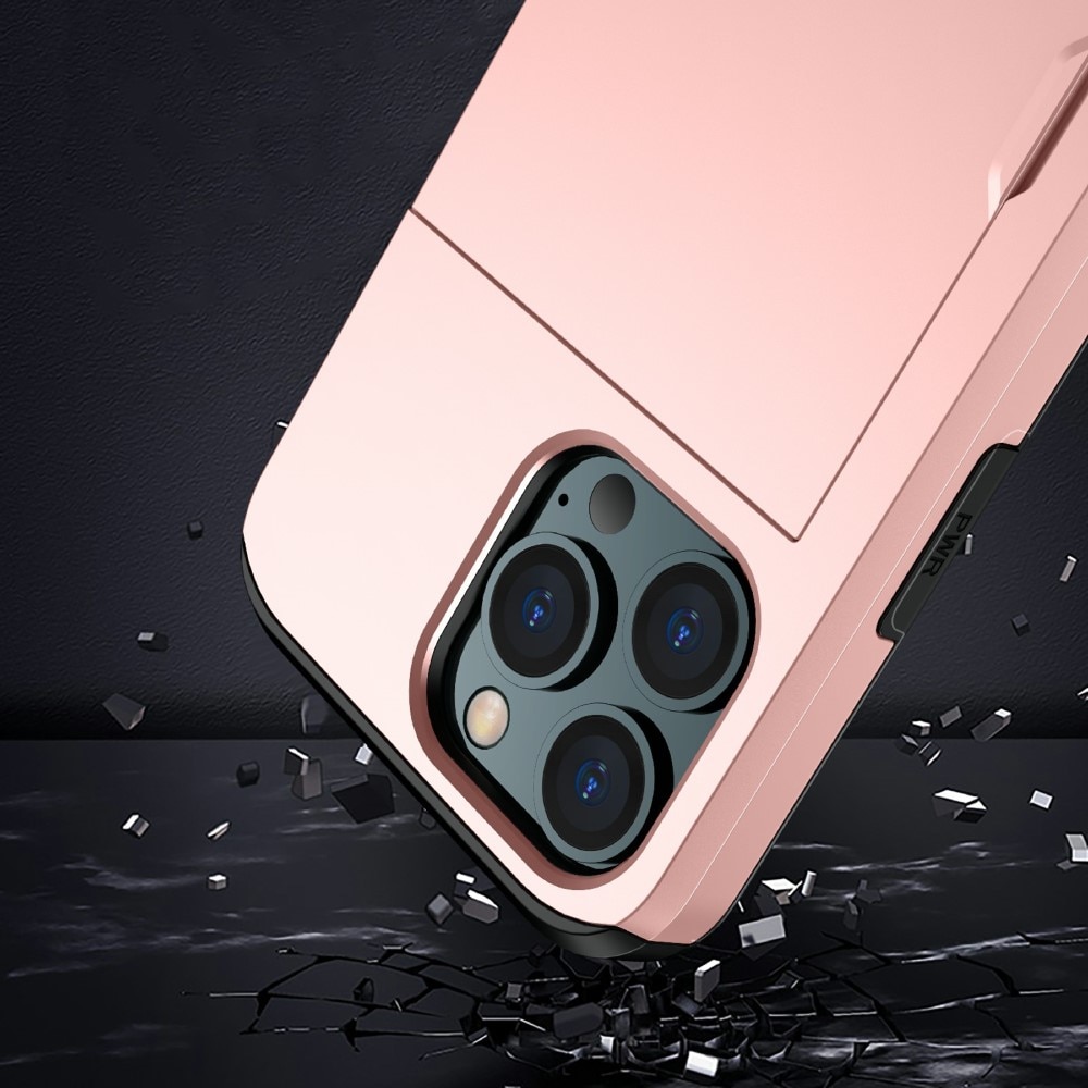 iPhone 13 Pro Handyhülle mit Kartenhalter rosa