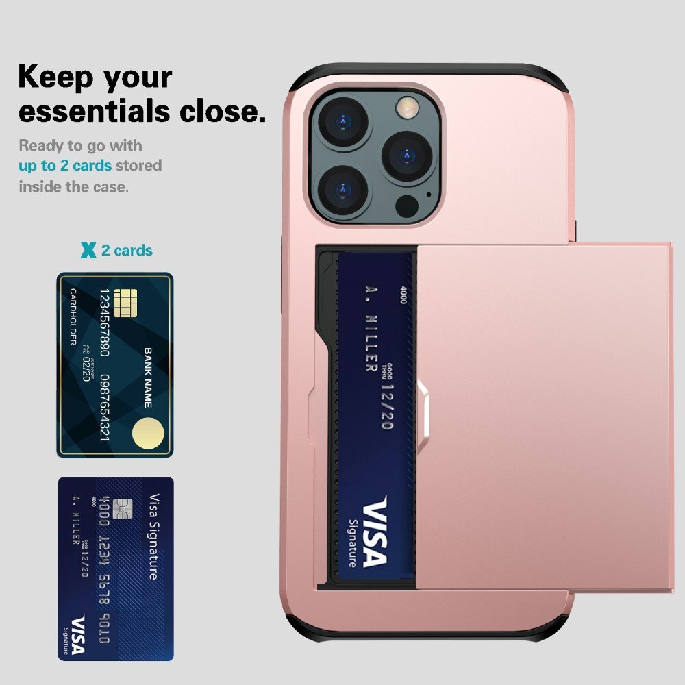Apple iPhone 13 Pro Max Handyhülle mit Kartenhalter Rosa