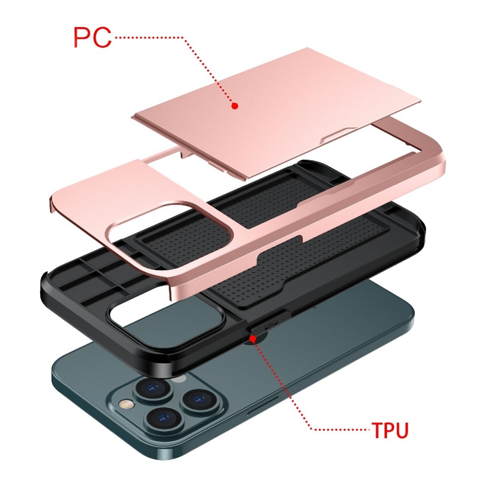 Apple iPhone 13 Pro Max Handyhülle mit Kartenhalter Rosa
