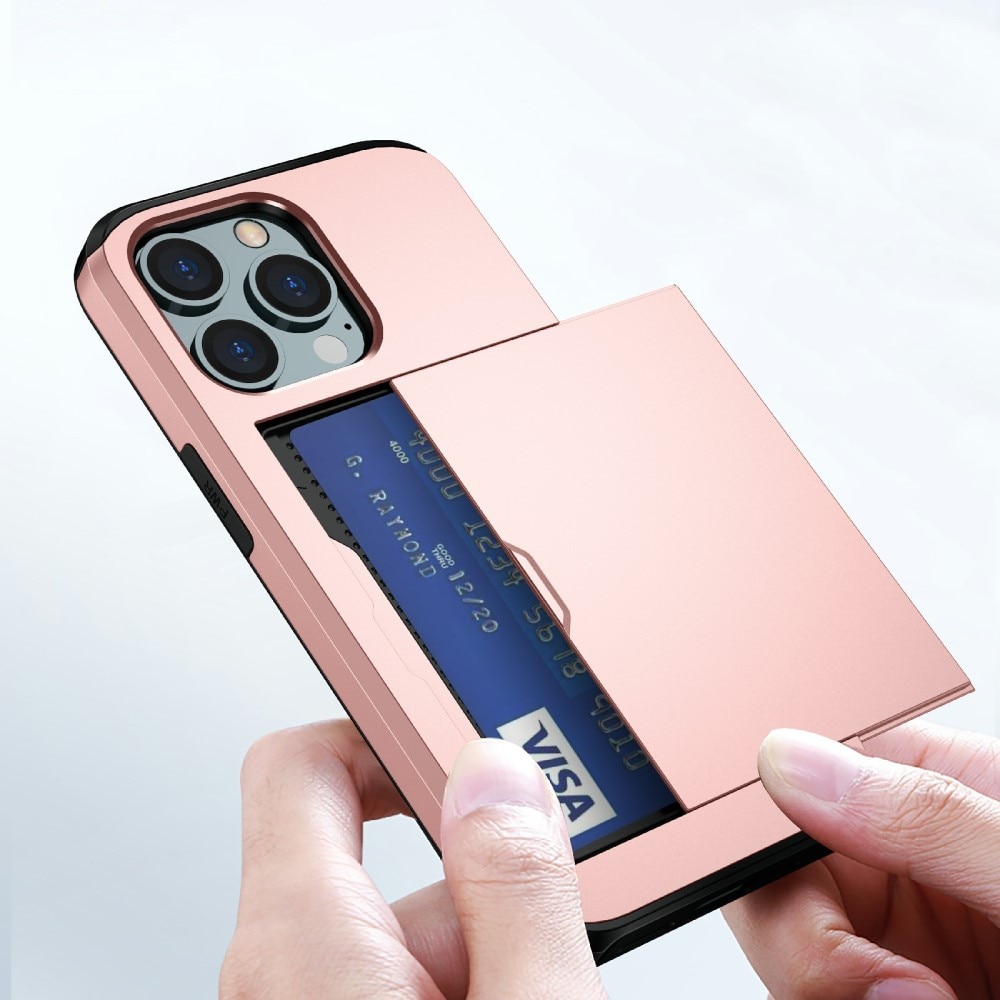 iPhone 13 Pro Max Handyhülle mit Kartenhalter rosa