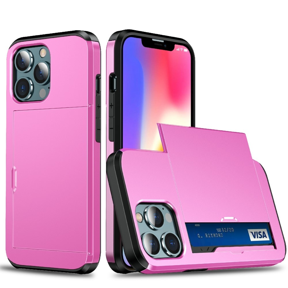 iPhone 13 Mini Handyhülle mit Kartenhalter rosa