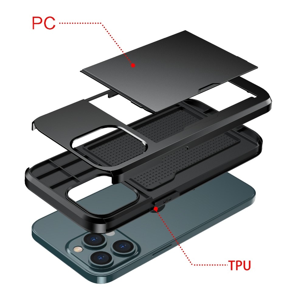 iPhone 13 Handyhülle mit Kartenhalter Schwarz