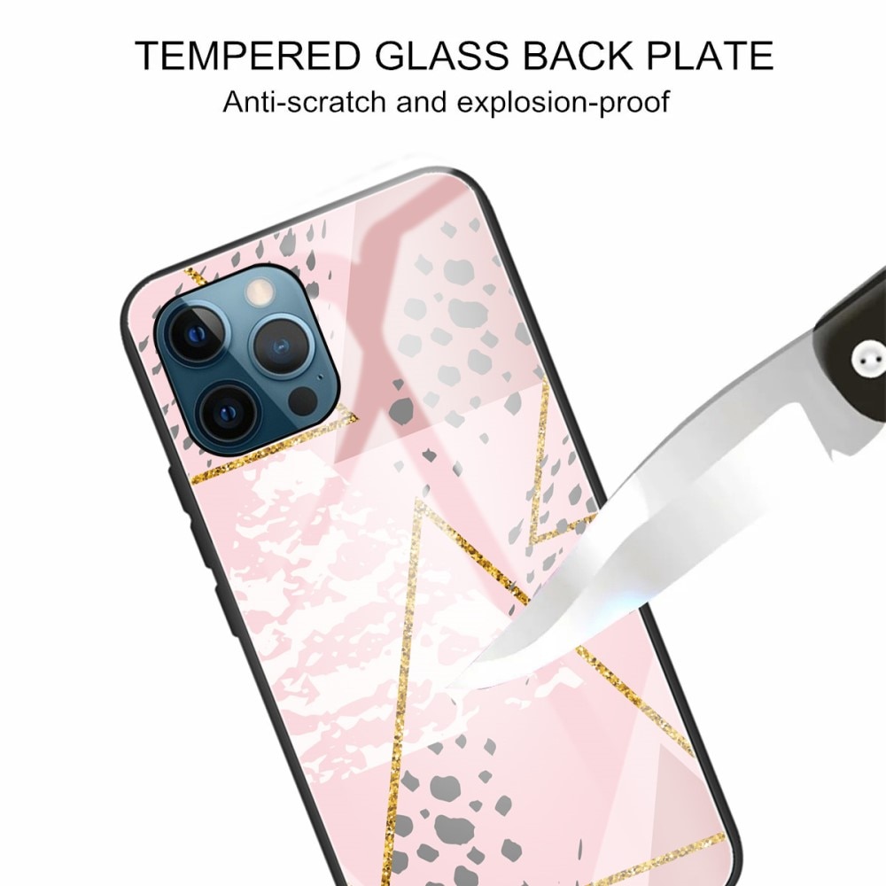 iPhone 13 Pro Hülle aus gehärtetem Glas Leopard Pink