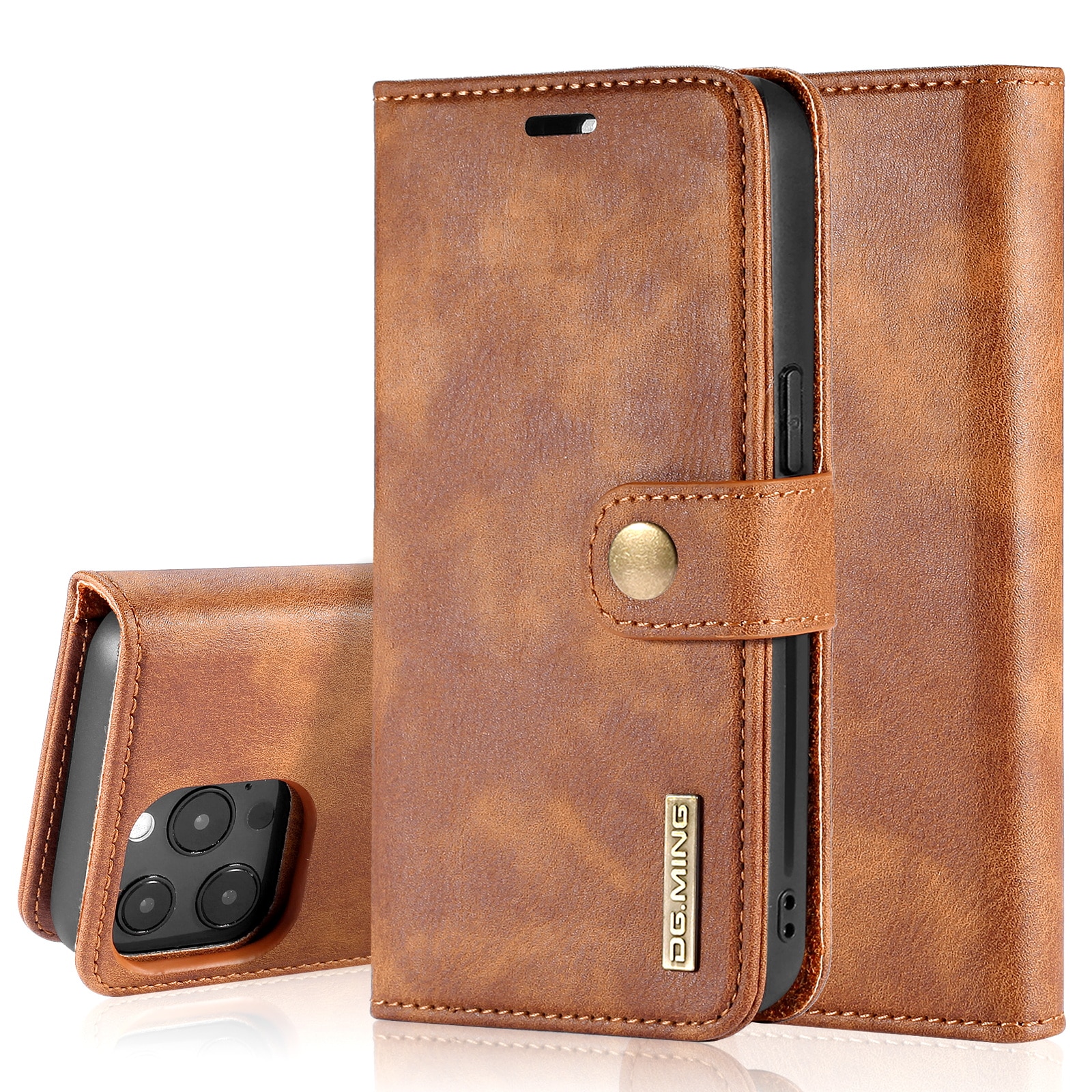 Handytasche Magnetische iPhone 13 Pro Max Cognac