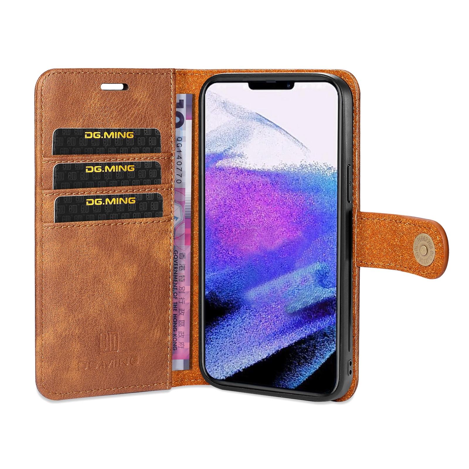 Handytasche Magnetische iPhone 13 Pro Max Cognac